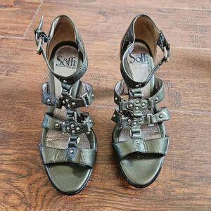 Sofft Gladiator Style Metallic Heeled Sandals